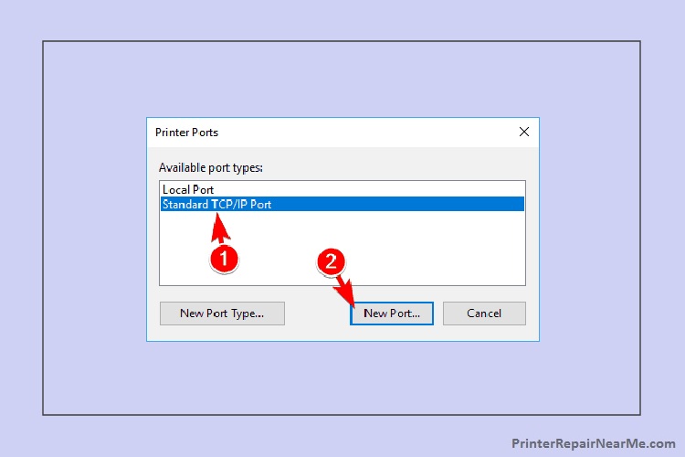 standard-TCPIP-port-printer offline windows 10