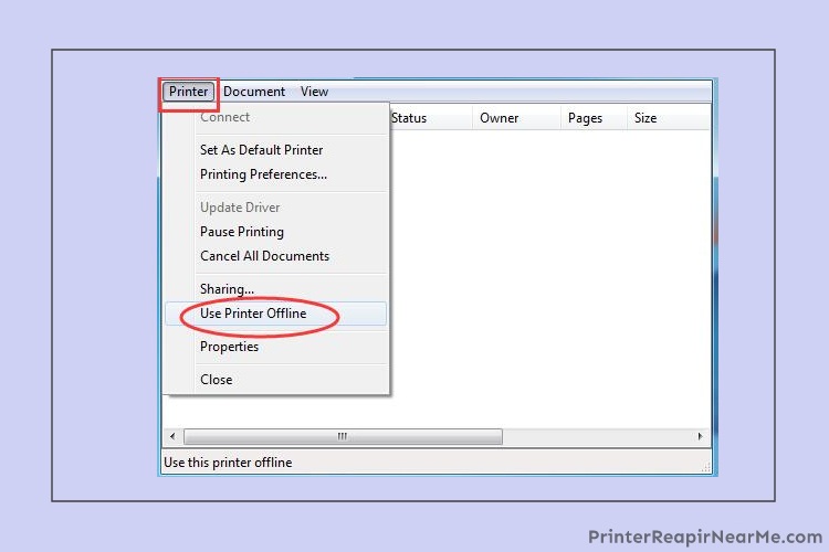 Use printer offline - Epson printer offline